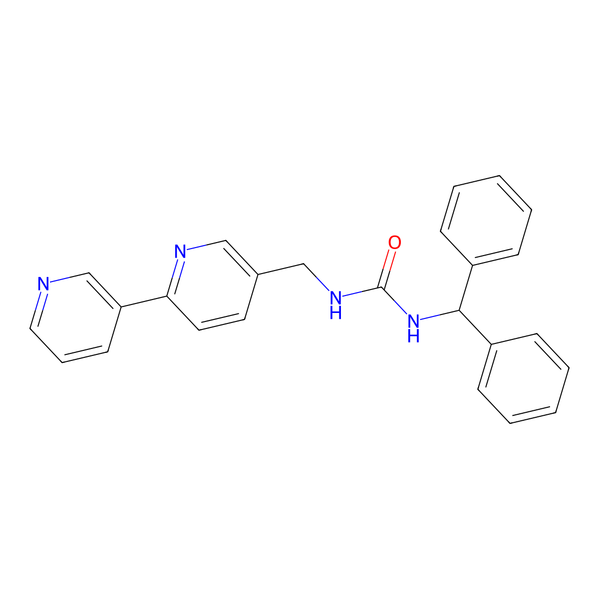 1-([2,3'-Bipyridin]-5-ylmethyl)-3-benzhydrylurea molecular structure, CAS 2034473-14-6