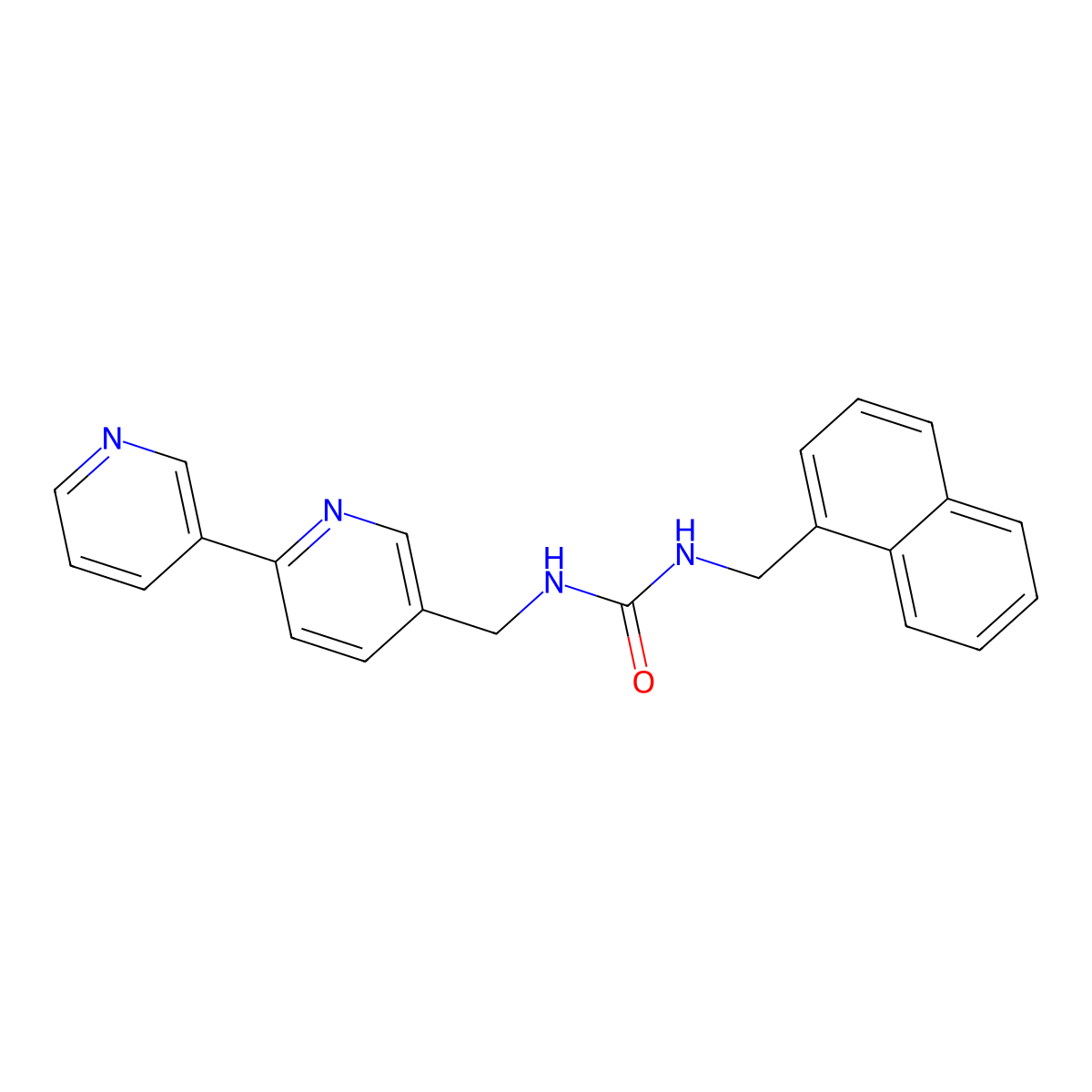 1-([2,3'-Bipyridin]-5-ylmethyl)-3-(naphthalen-1-ylmethyl)urea molecular structure, CAS 2034473-15-7