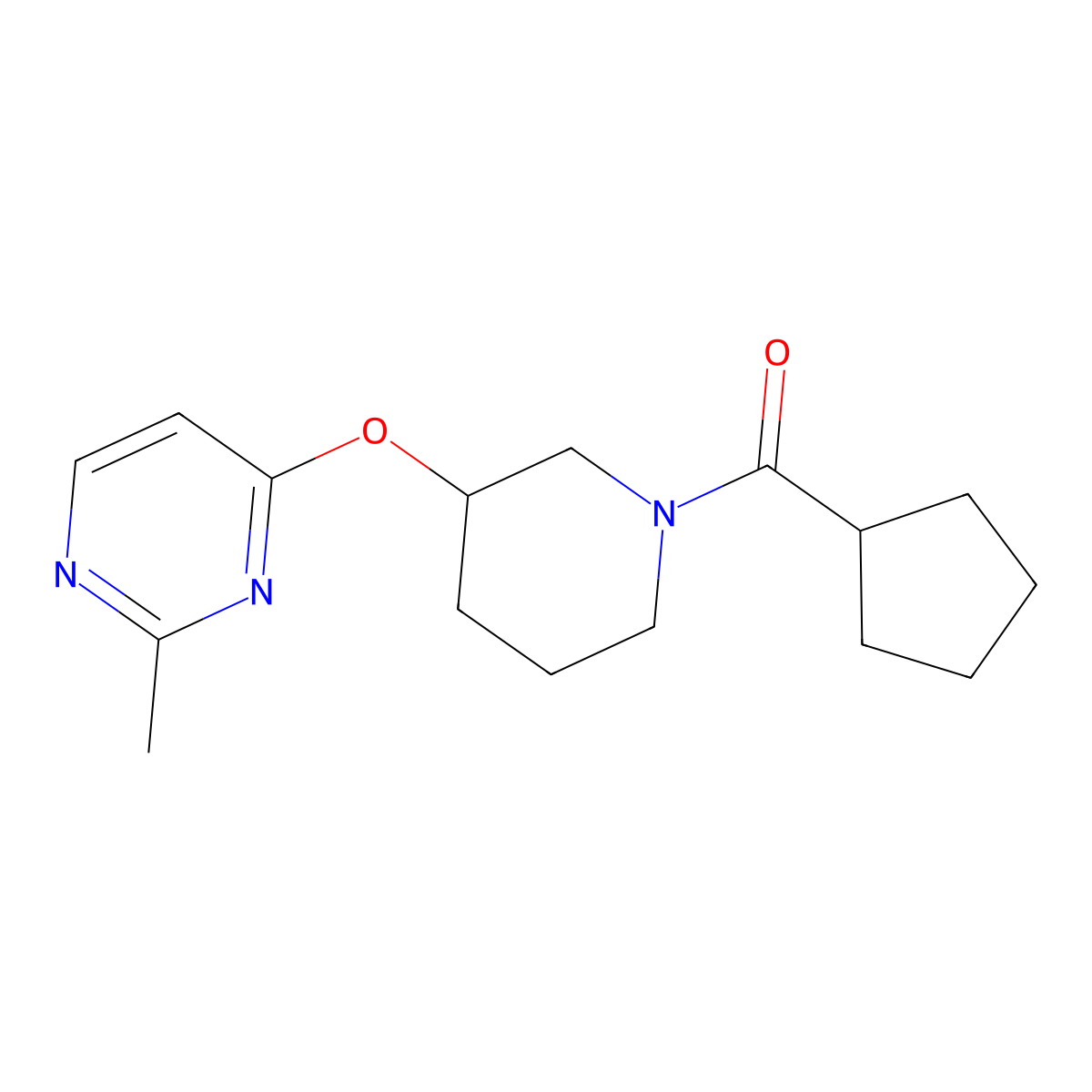 Cyclopentyl(3-((2-methylpyrimidin-4-yl)oxy)piperidin-1-yl)methanone molecular structure, CAS 2034473-19-1
