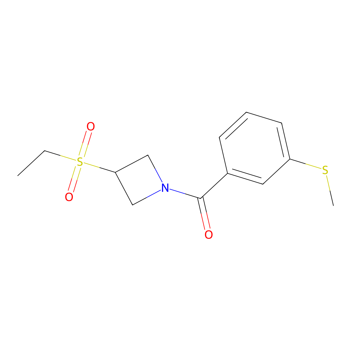 (3-(Ethylsulfonyl)azetidin-1-yl)(3-(methylthio)phenyl)methanone molecular structure, CAS 2034473-25-9