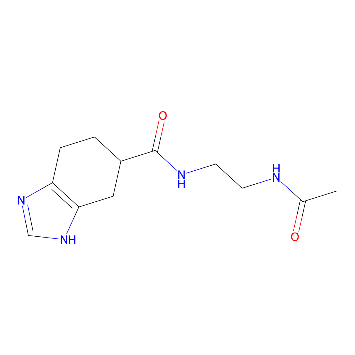 N-(2-acetamidoethyl)-4,5,6,7-tetrahydro-1H-benzo[d]imidazole-5-carboxamide molecular structure, CAS 2034473-35-1