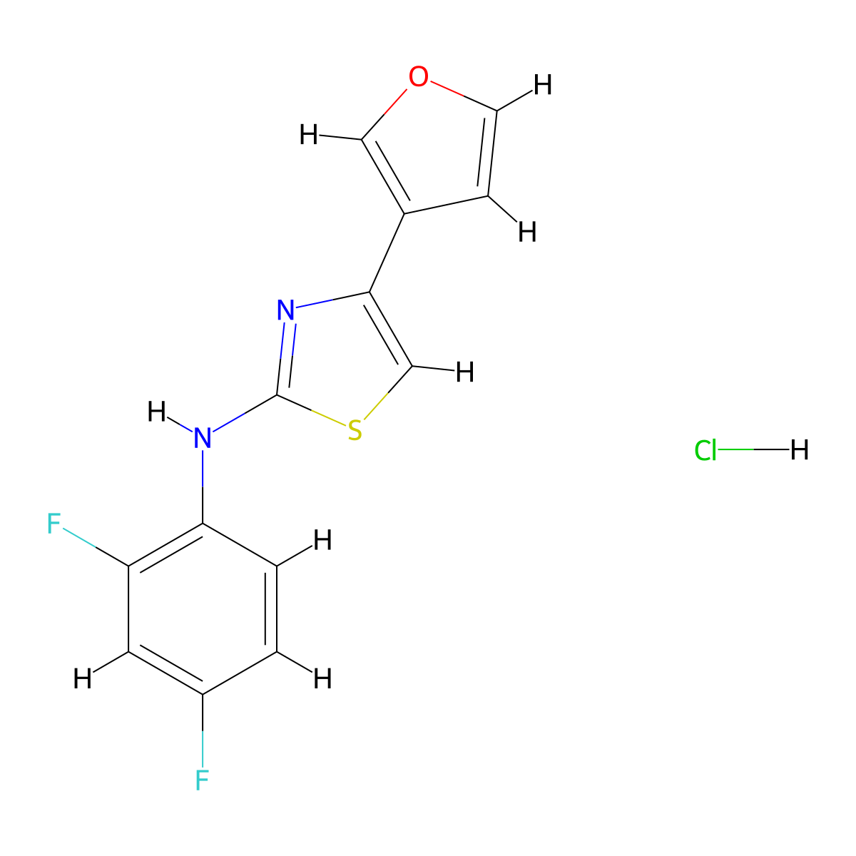 N-(2,4-difluorophenyl)-4-(furan-3-yl)thiazol-2-amine hydrochloride molecular structure, CAS 2034473-43-1