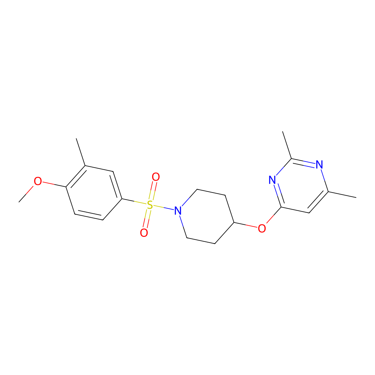 4-((1-((4-Methoxy-3-methylphenyl)sulfonyl)piperidin-4-yl)oxy)-2,6-dimethylpyrimidine molecular structure, CAS 2034473-46-4