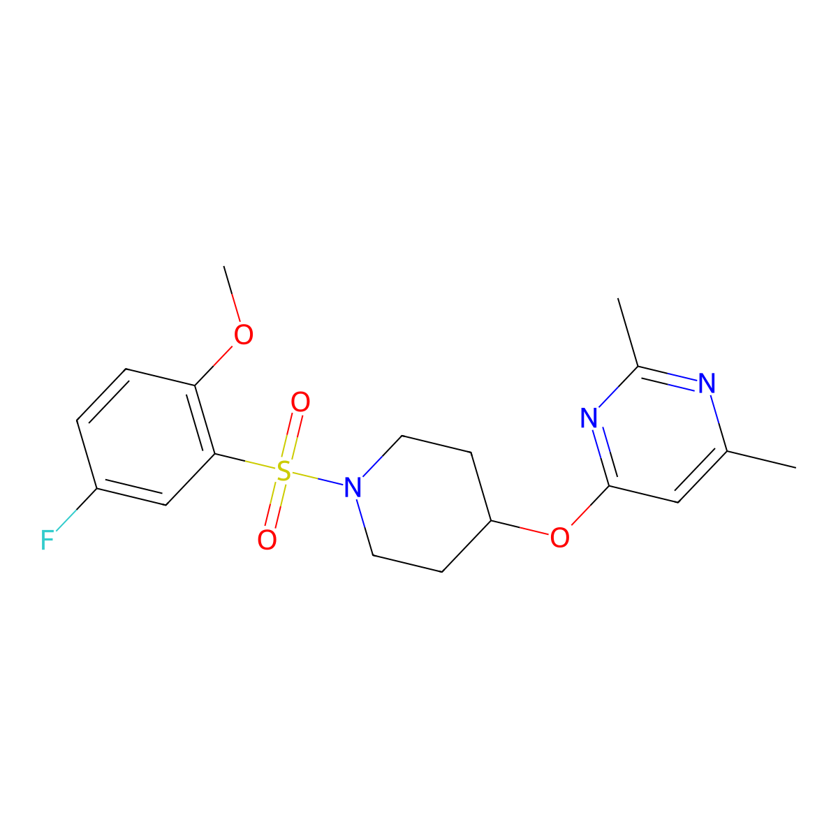 4-((1-((5-Fluoro-2-methoxyphenyl)sulfonyl)piperidin-4-yl)oxy)-2,6-dimethylpyrimidine molecular structure, CAS 2034473-56-6