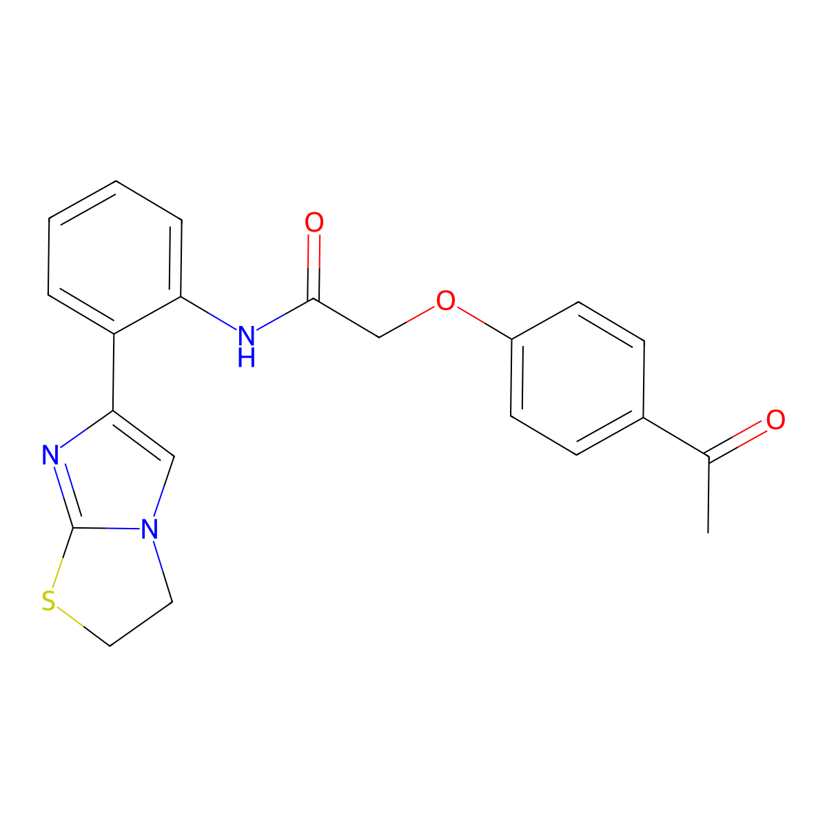 2-(4-acetylphenoxy)-N-(2-(2,3-dihydroimidazo[2,1-b]thiazol-6-yl)phenyl)acetamide molecular structure, CAS 2034473-58-8