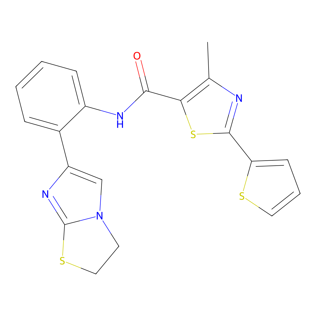 N-(2-(2,3-dihydroimidazo[2,1-b]thiazol-6-yl)phenyl)-4-methyl-2-(thiophen-2-yl)thiazole-5-carboxamide molecular structure, CAS 2034473-64-6