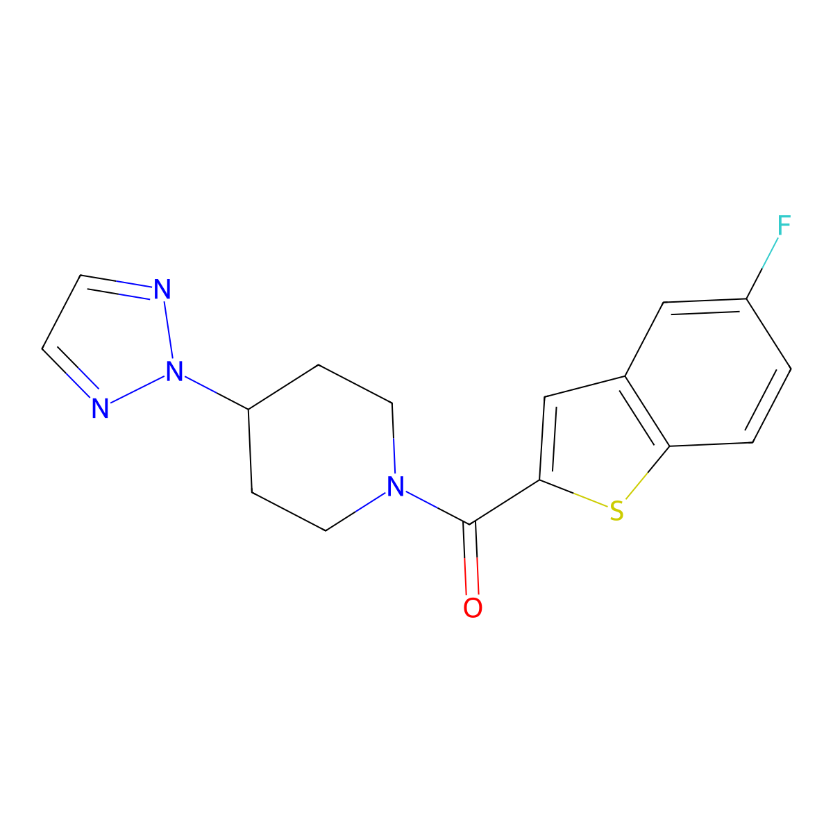 (4-(2H-1,2,3-triazol-2-yl)piperidin-1-yl)(5-fluorobenzo[b]thiophen-2-yl)methanone molecular structure, CAS 2034473-75-9