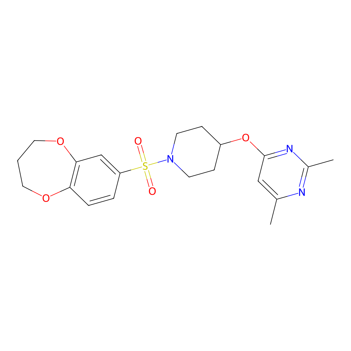 4-((1-((3,4-dihydro-2H-benzo[b][1,4]dioxepin-7-yl)sulfonyl)piperidin-4-yl)oxy)-2,6-dimethylpyrimidine molecular structure, CAS 2034473-78-2