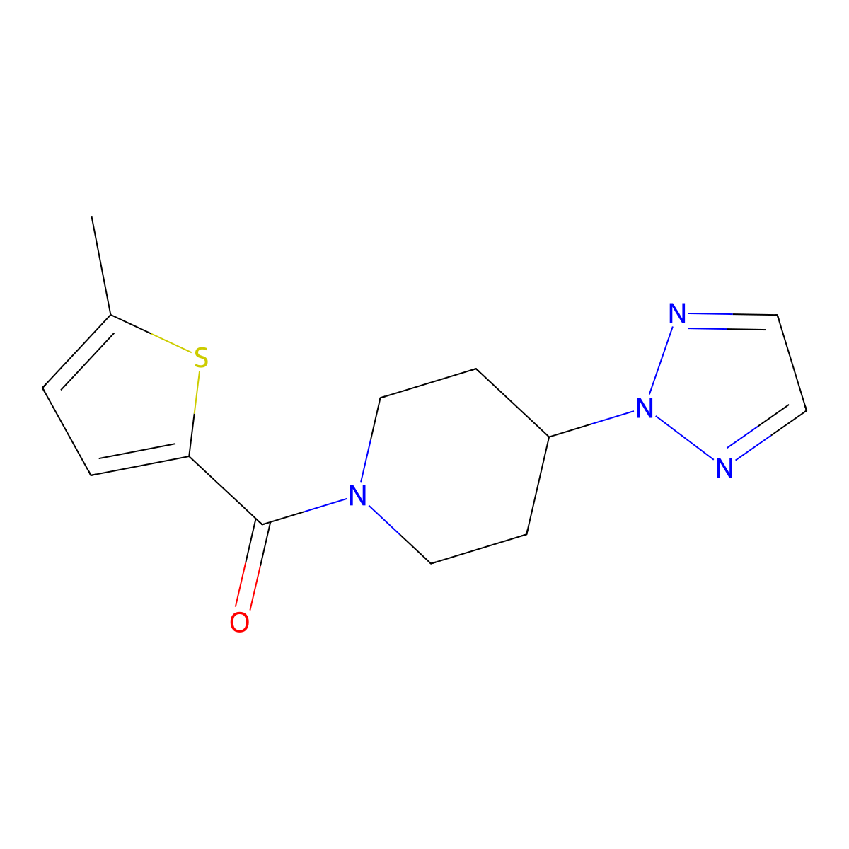 (4-(2H-1,2,3-triazol-2-yl)piperidin-1-yl)(5-methylthiophen-2-yl)methanone molecular structure, CAS 2034473-85-1