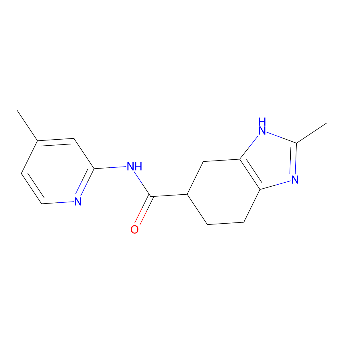 2-methyl-N-(4-methylpyridin-2-yl)-4,5,6,7-tetrahydro-1H-benzo[d]imidazole-5-carboxamide molecular structure, CAS 2034473-90-8
