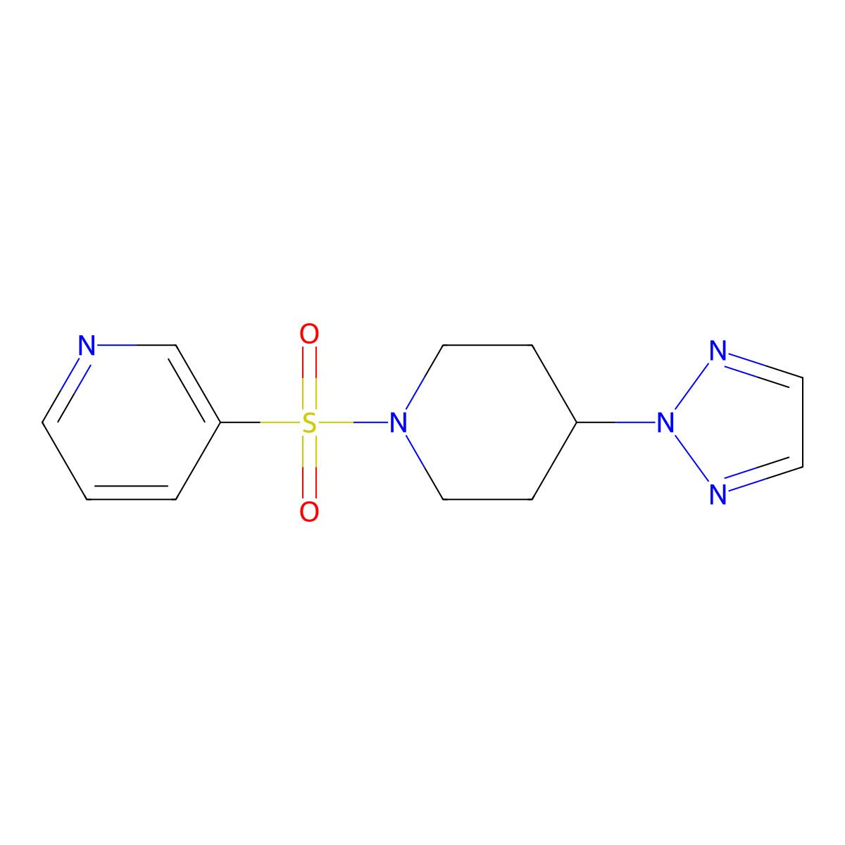 3-{[4-(2H-1,2,3-triazol-2-yl)piperidin-1-yl]sulfonyl}pyridine molecular structure, CAS 2034473-91-9
