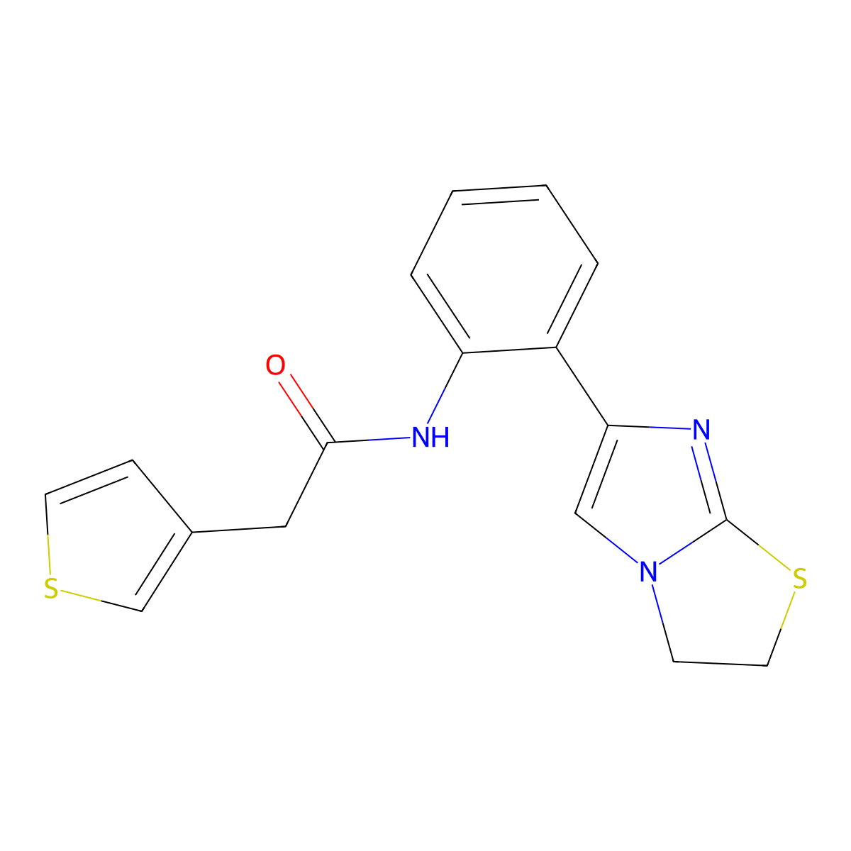N-(2-(2,3-dihydroimidazo[2,1-b]thiazol-6-yl)phenyl)-2-(thiophen-3-yl)acetamide molecular structure, CAS 2034474-08-1