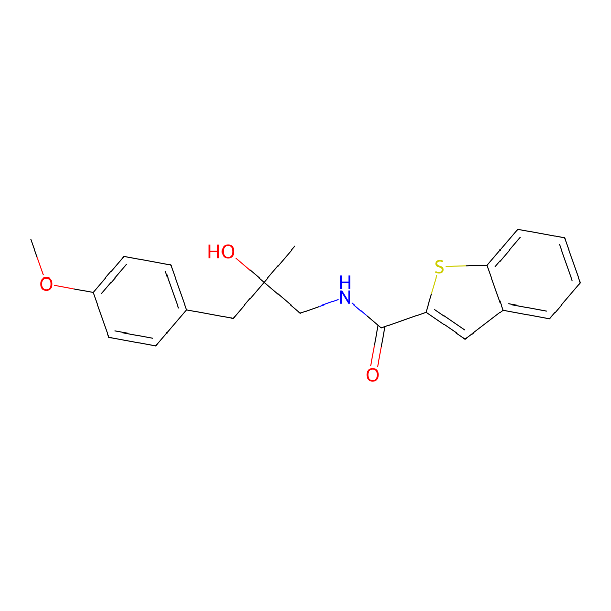 N-(2-hydroxy-3-(4-methoxyphenyl)-2-methylpropyl)benzo[b]thiophene-2-carboxamide molecular structure, CAS 2034474-10-5