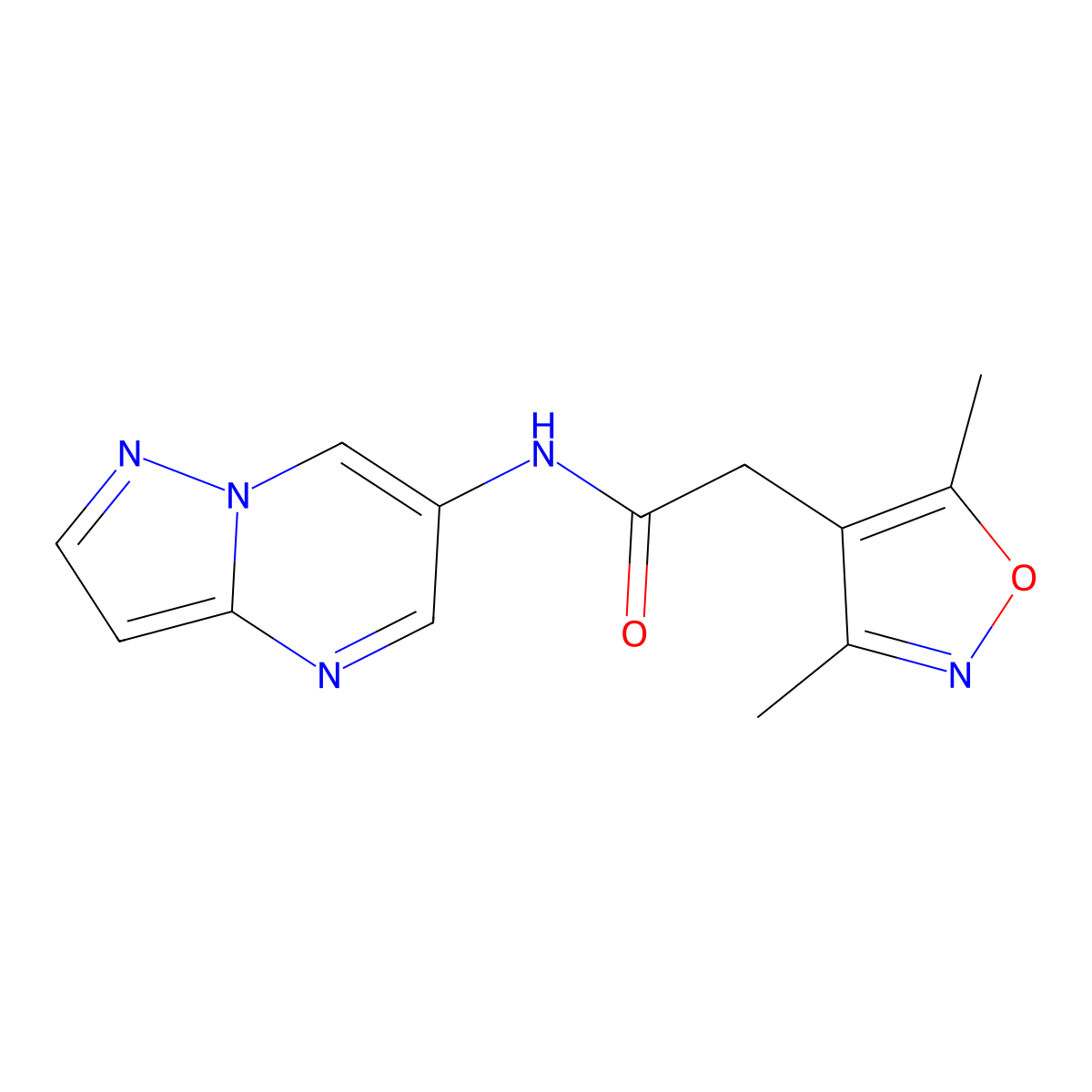 2-(3,5-dimethylisoxazol-4-yl)-N-(pyrazolo[1,5-a]pyrimidin-6-yl)acetamide molecular structure, CAS 2034474-13-8