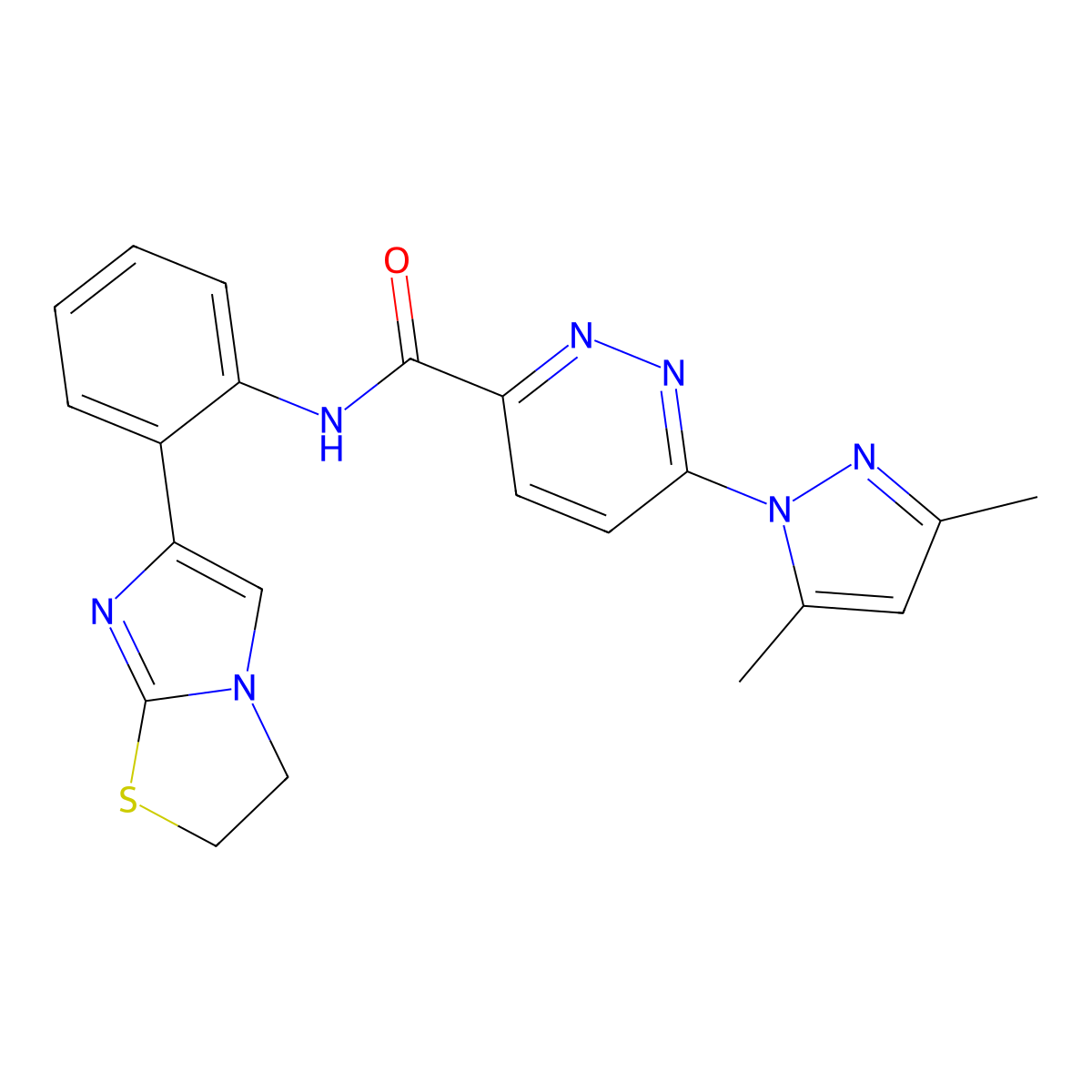 N-(2-(2,3-dihydroimidazo[2,1-b]thiazol-6-yl)phenyl)-6-(3,5-dimethyl-1H-pyrazol-1-yl)pyridazine-3-carboxamide molecular structure, CAS 2034474-18-3