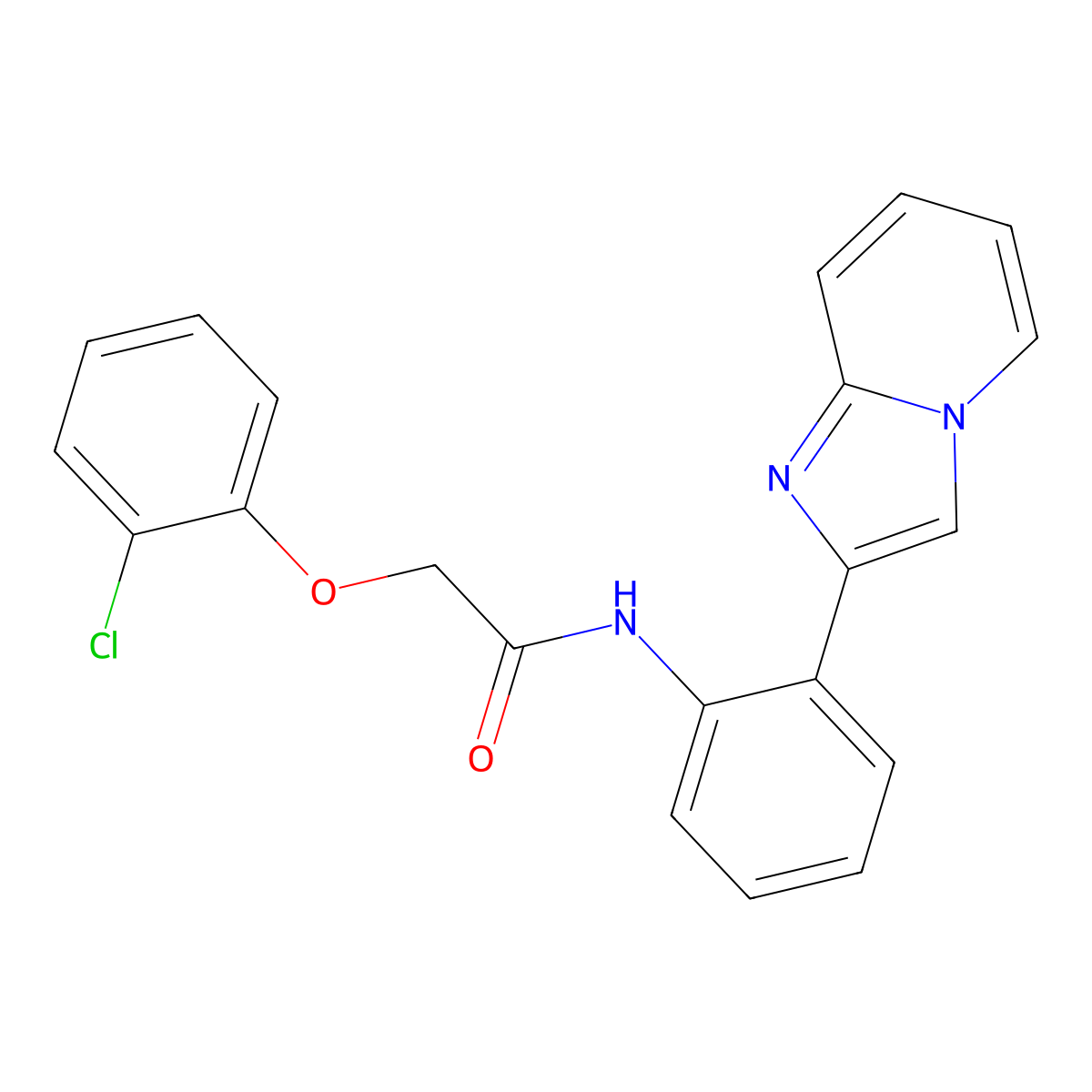 2-(2-chlorophenoxy)-N-(2-(imidazo[1,2-a]pyridin-2-yl)phenyl)acetamide molecular structure, CAS 2034474-48-9