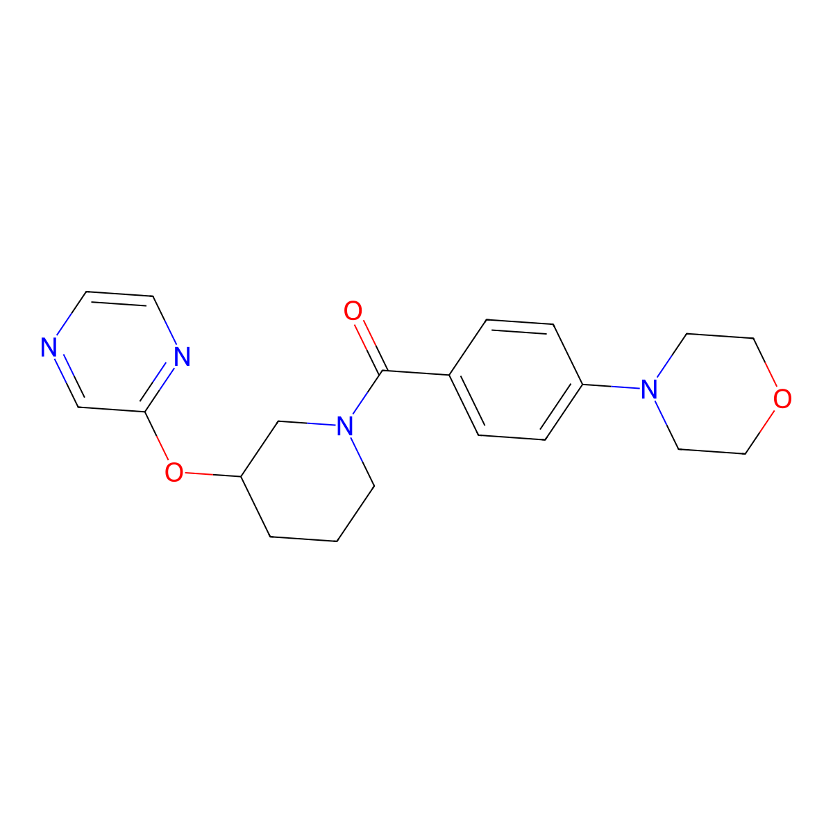 (4-Morpholinophenyl)(3-(pyrazin-2-yloxy)piperidin-1-yl)methanone molecular structure, CAS 2034474-50-3