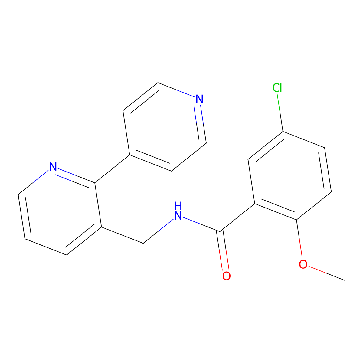 N-([2,4'-bipyridin]-3-ylmethyl)-5-chloro-2-methoxybenzamide molecular structure, CAS 2034474-53-6