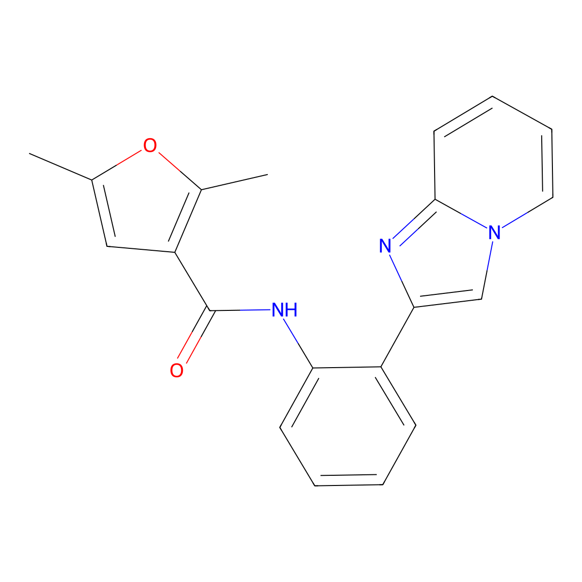 N-(2-{imidazo[1,2-a]pyridin-2-yl}phenyl)-2,5-dimethylfuran-3-carboxamide molecular structure, CAS 2034474-56-9