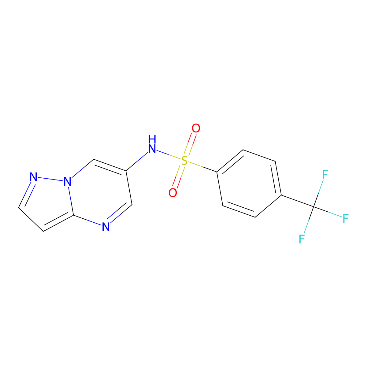 N-(pyrazolo[1,5-a]pyrimidin-6-yl)-4-(trifluoromethyl)benzenesulfonamide molecular structure, CAS 2034474-60-5