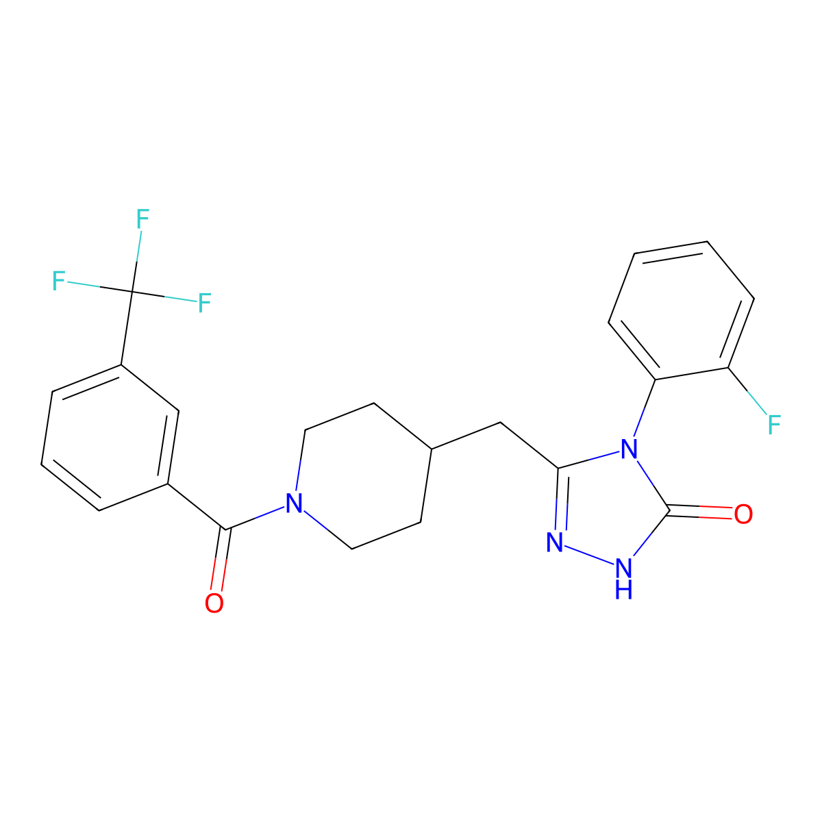 4-(2-fluorophenyl)-3-((1-(3-(trifluoromethyl)benzoyl)piperidin-4-yl)methyl)-1H-1,2,4-triazol-5(4H)-one molecular structure, CAS 2034474-72-9