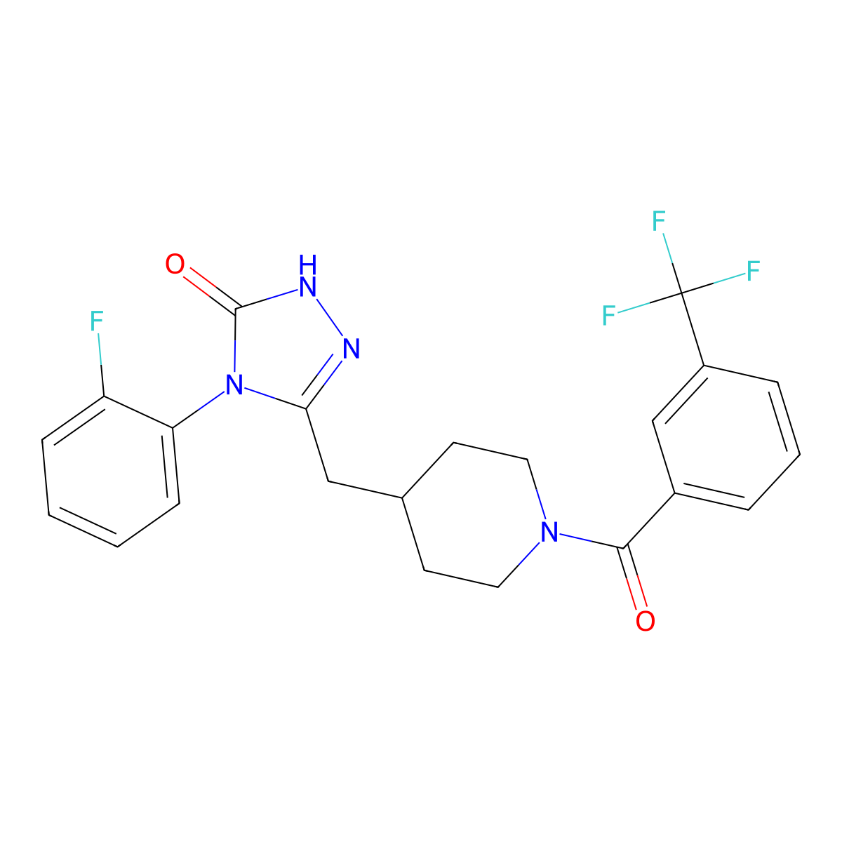 4-(2-fluorophenyl)-3-((1-(3-(trifluoromethyl)benzoyl)piperidin-4-yl)methyl)-1H-1,2,4-triazol-5(4H)-one molecular structure, CAS 2034474-72-9