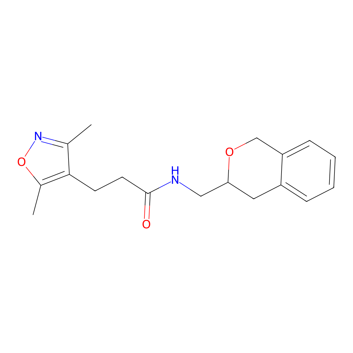 3-(3,5-dimethylisoxazol-4-yl)-N-(isochroman-3-ylmethyl)propanamide molecular structure, CAS 2034474-73-0