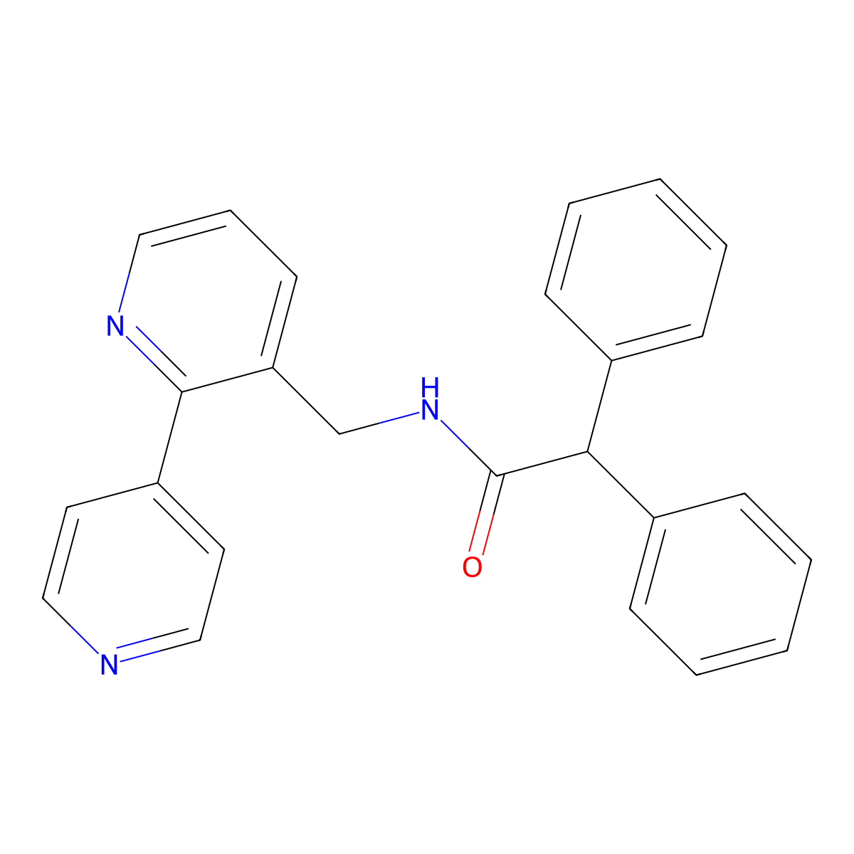 N-([2,4'-bipyridin]-3-ylmethyl)-2,2-diphenylacetamide molecular structure, CAS 2034474-78-5