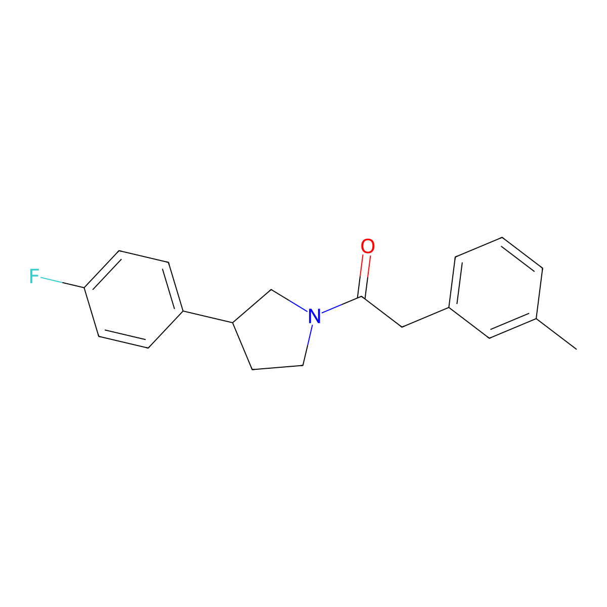 1-(3-(4-Fluorophenyl)pyrrolidin-1-yl)-2-(m-tolyl)ethanone molecular structure, CAS 2034474-79-6