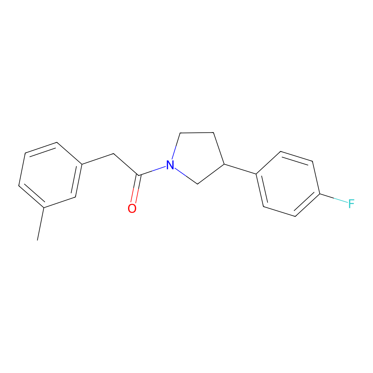 1-(3-(4-Fluorophenyl)pyrrolidin-1-yl)-2-(m-tolyl)ethanone molecular structure, CAS 2034474-79-6