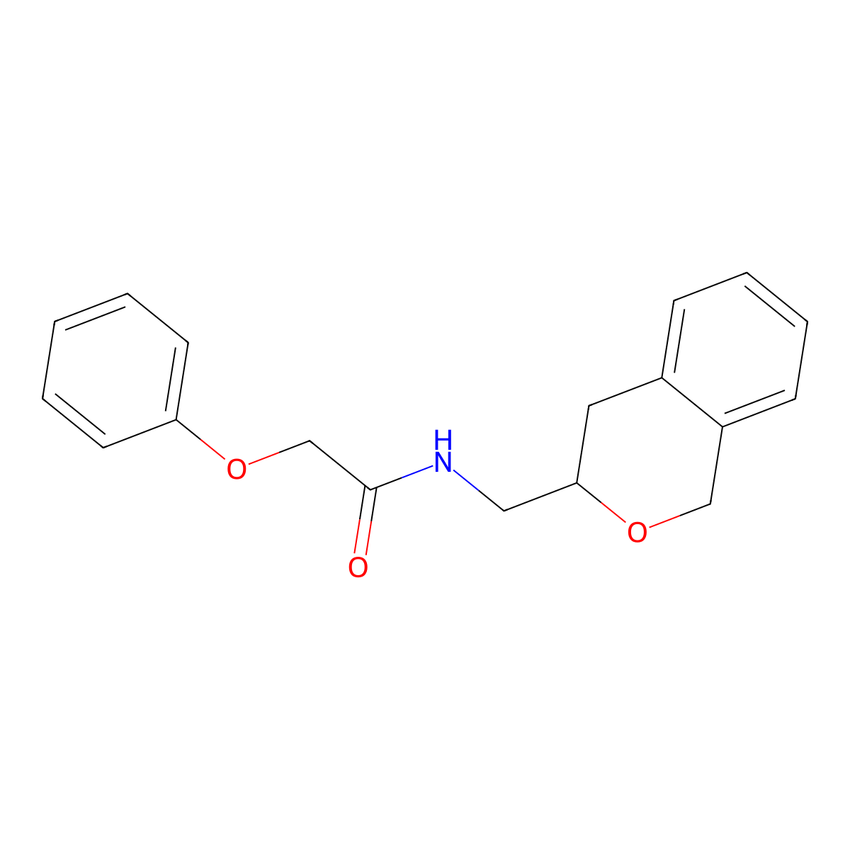 N-(isochroman-3-ylmethyl)-2-phenoxyacetamide molecular structure, CAS 2034474-82-1