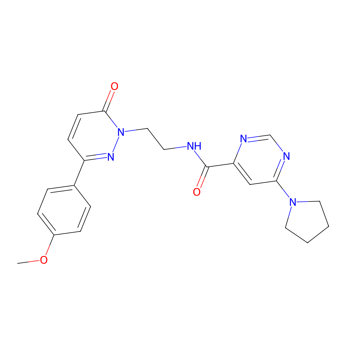 N-(2-(3-(4-methoxyphenyl)-6-oxopyridazin-1(6H)-yl)ethyl)-6-(pyrrolidin-1-yl)pyrimidine-4-carboxamide molecular structure, CAS 2034474-84-3