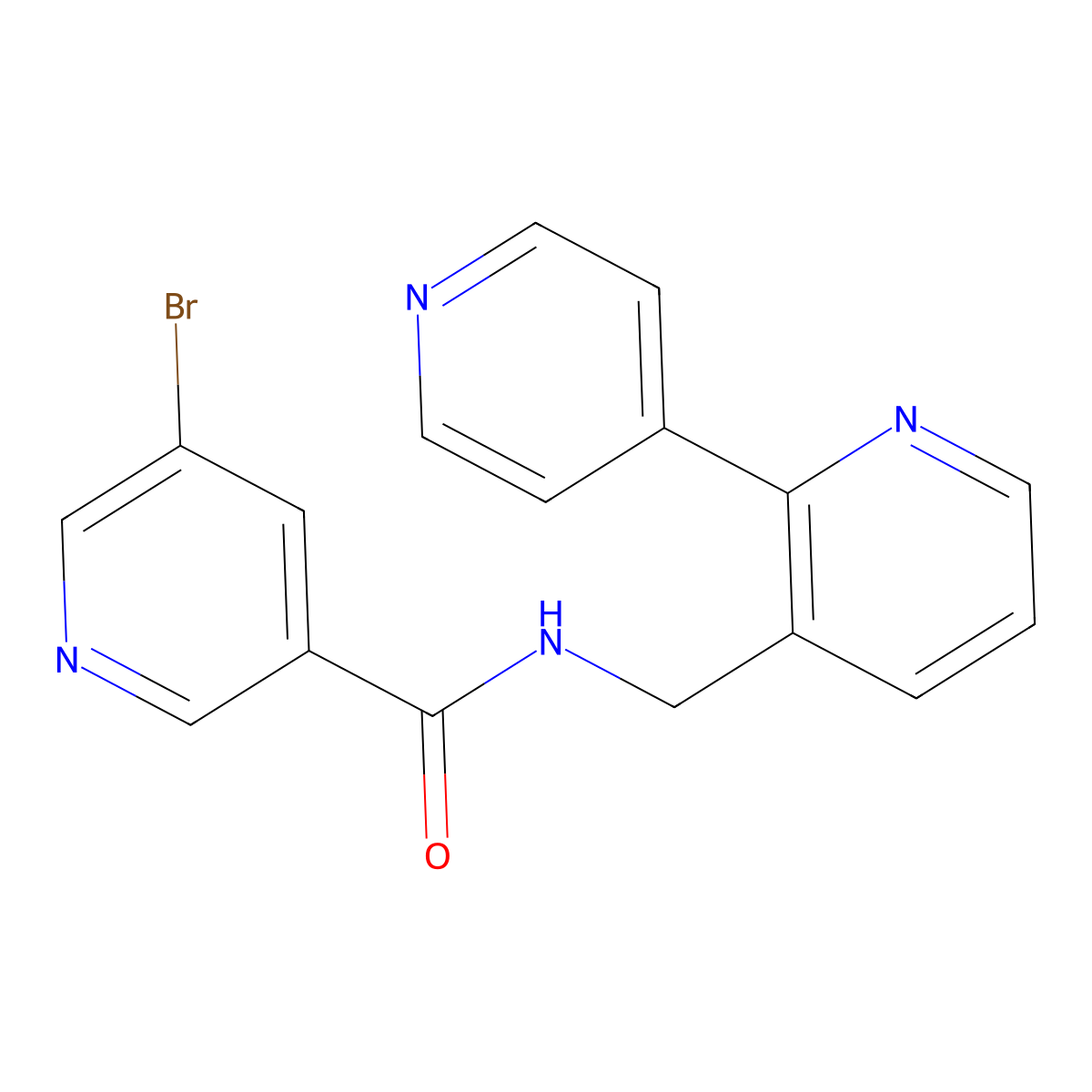 N-([2,4'-bipyridin]-3-ylmethyl)-5-bromonicotinamide molecular structure, CAS 2034474-87-6