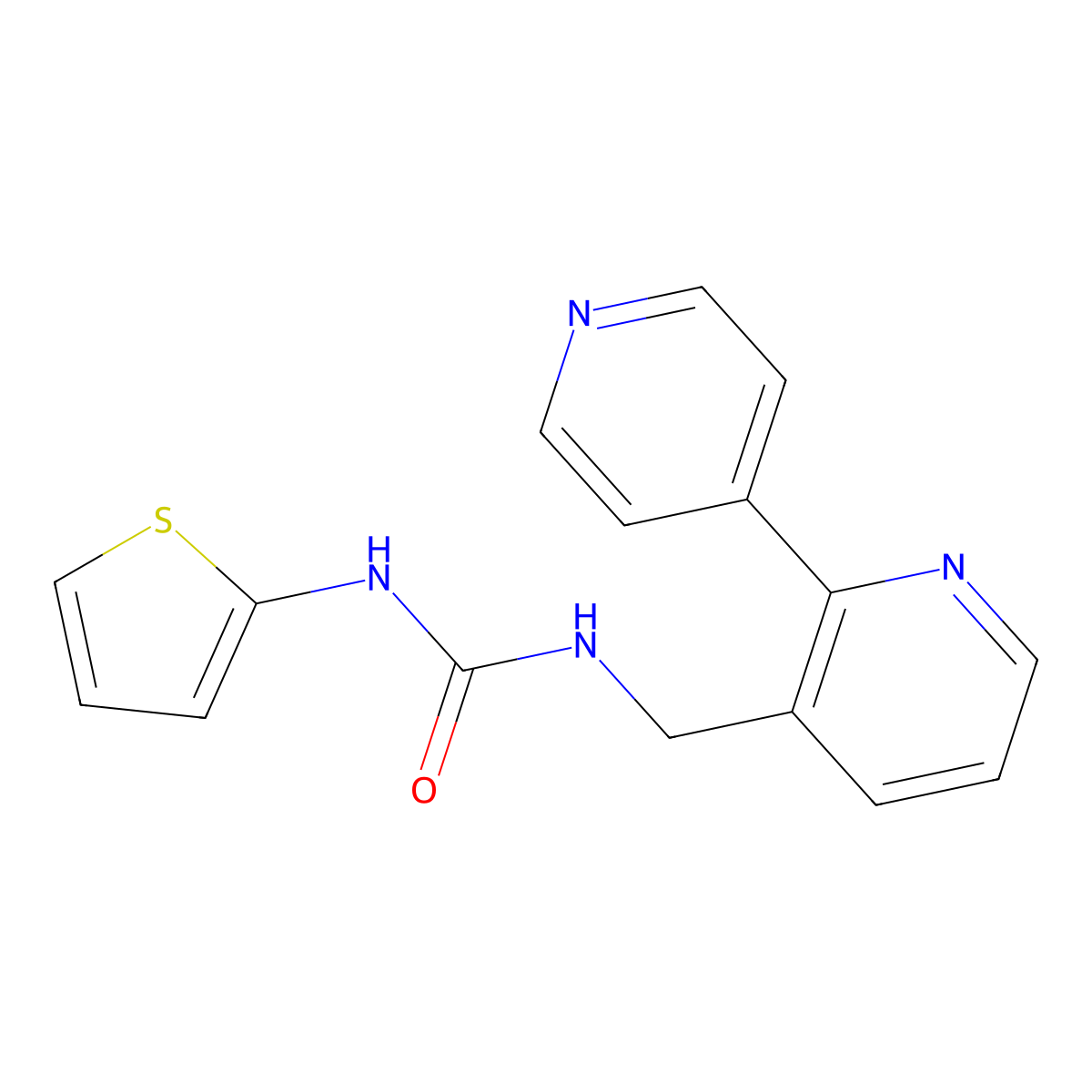 1-([2,4'-Bipyridin]-3-ylmethyl)-3-(thiophen-2-yl)urea molecular structure, CAS 2034475-04-0