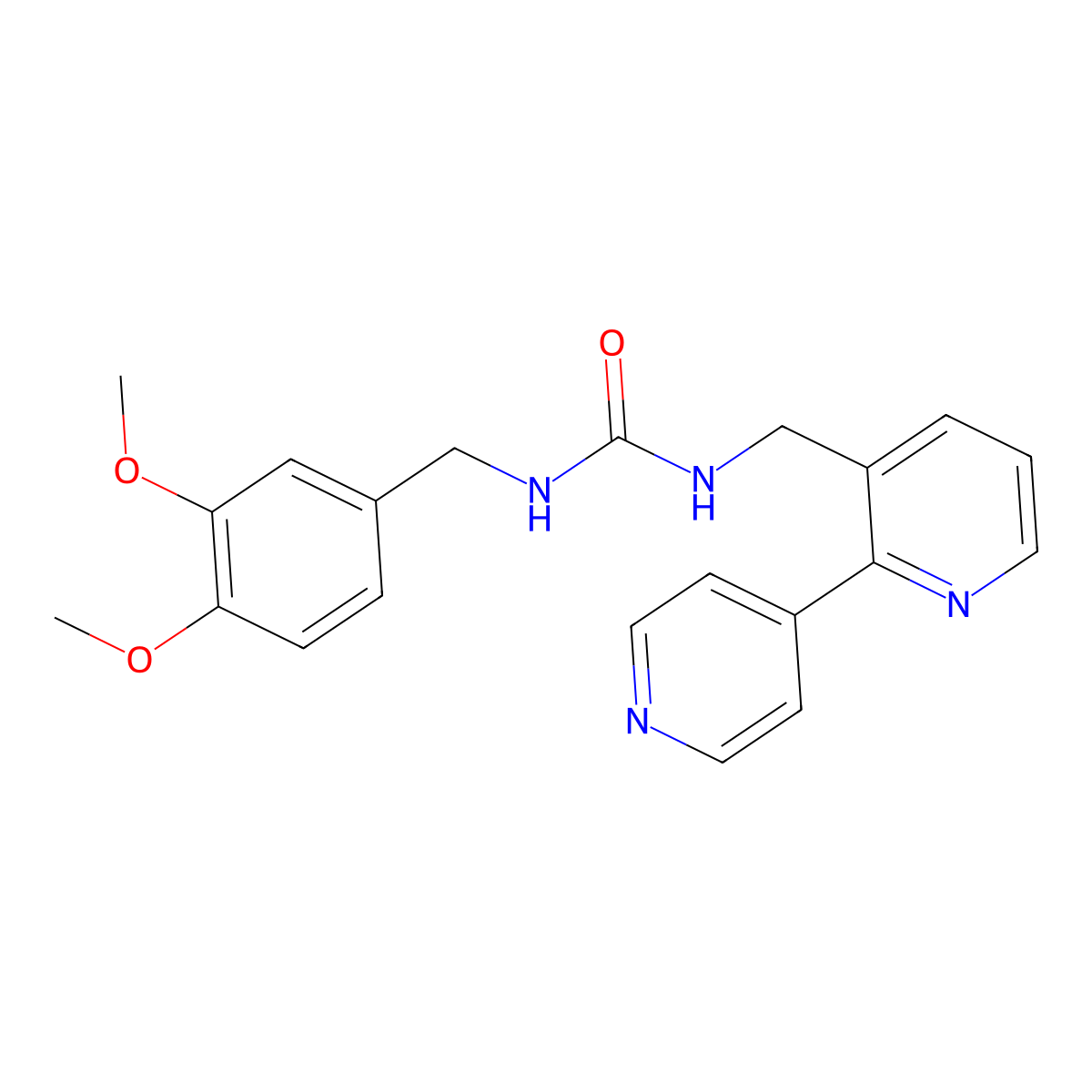 1-([2,4'-Bipyridin]-3-ylmethyl)-3-(3,4-dimethoxybenzyl)urea molecular structure, CAS 2034475-08-4