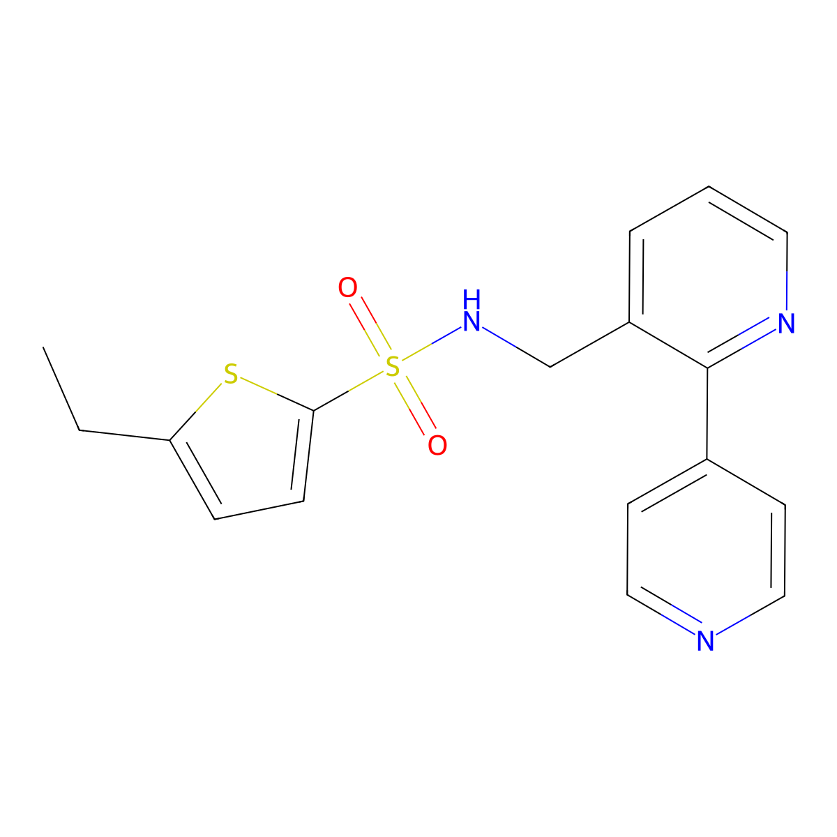 N-([2,4'-bipyridin]-3-ylmethyl)-5-ethylthiophene-2-sulfonamide molecular structure, CAS 2034475-11-9