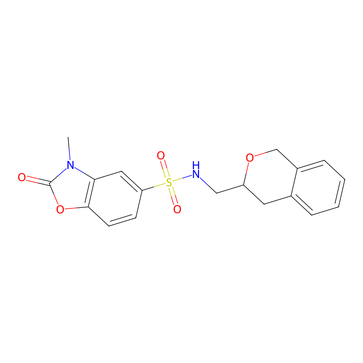 N-(isochroman-3-ylmethyl)-3-methyl-2-oxo-2,3-dihydrobenzo[d]oxazole-5-sulfonamide molecular structure, CAS 2034475-15-3