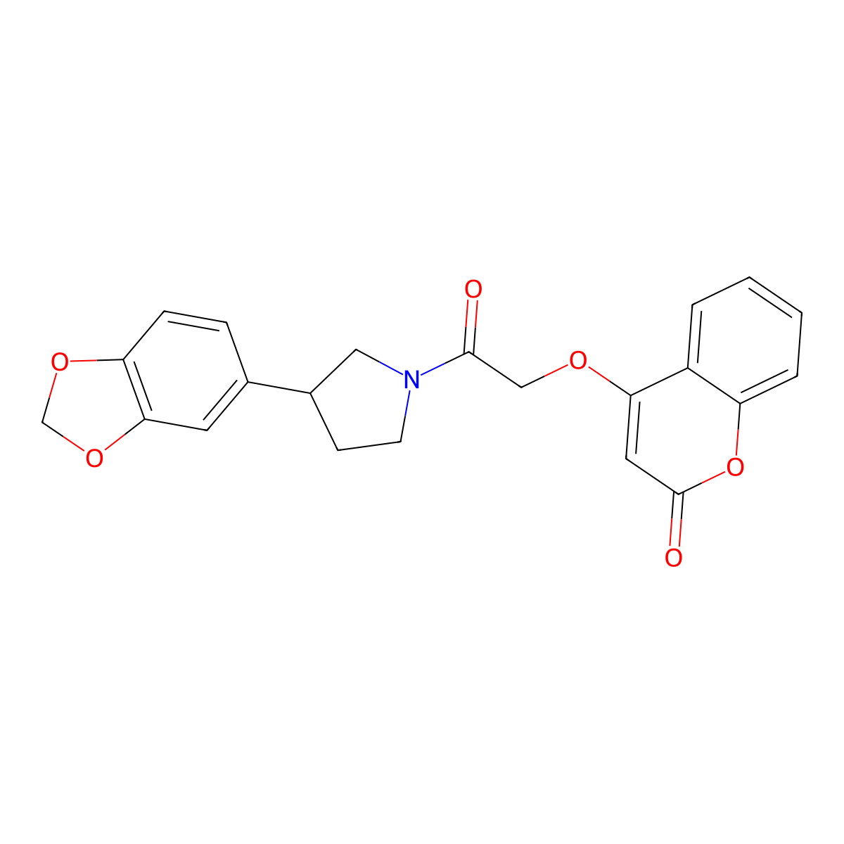 4-(2-(3-(benzo[d][1,3]dioxol-5-yl)pyrrolidin-1-yl)-2-oxoethoxy)-2H-chromen-2-one molecular structure, CAS 2034475-20-0