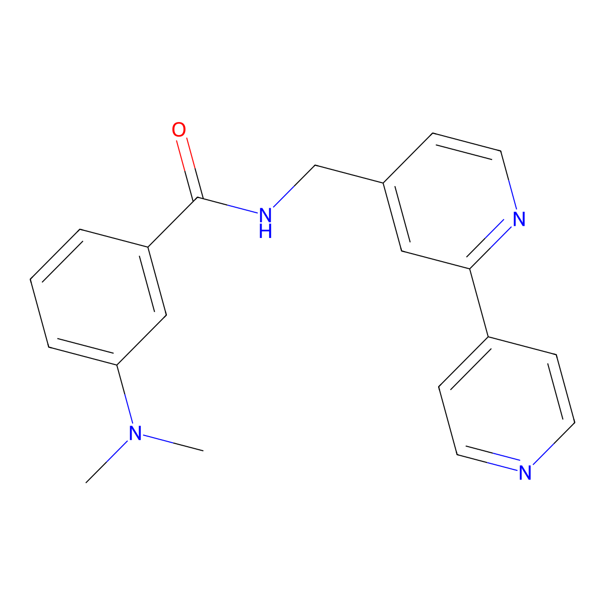 N-({[2,4'-bipyridine]-4-yl}methyl)-3-(dimethylamino)benzamide molecular structure, CAS 2034475-28-8