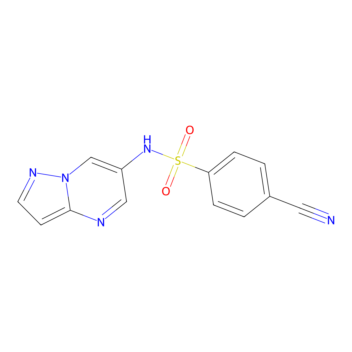 4-cyano-N-(pyrazolo[1,5-a]pyrimidin-6-yl)benzenesulfonamide molecular structure, CAS 2034475-35-7