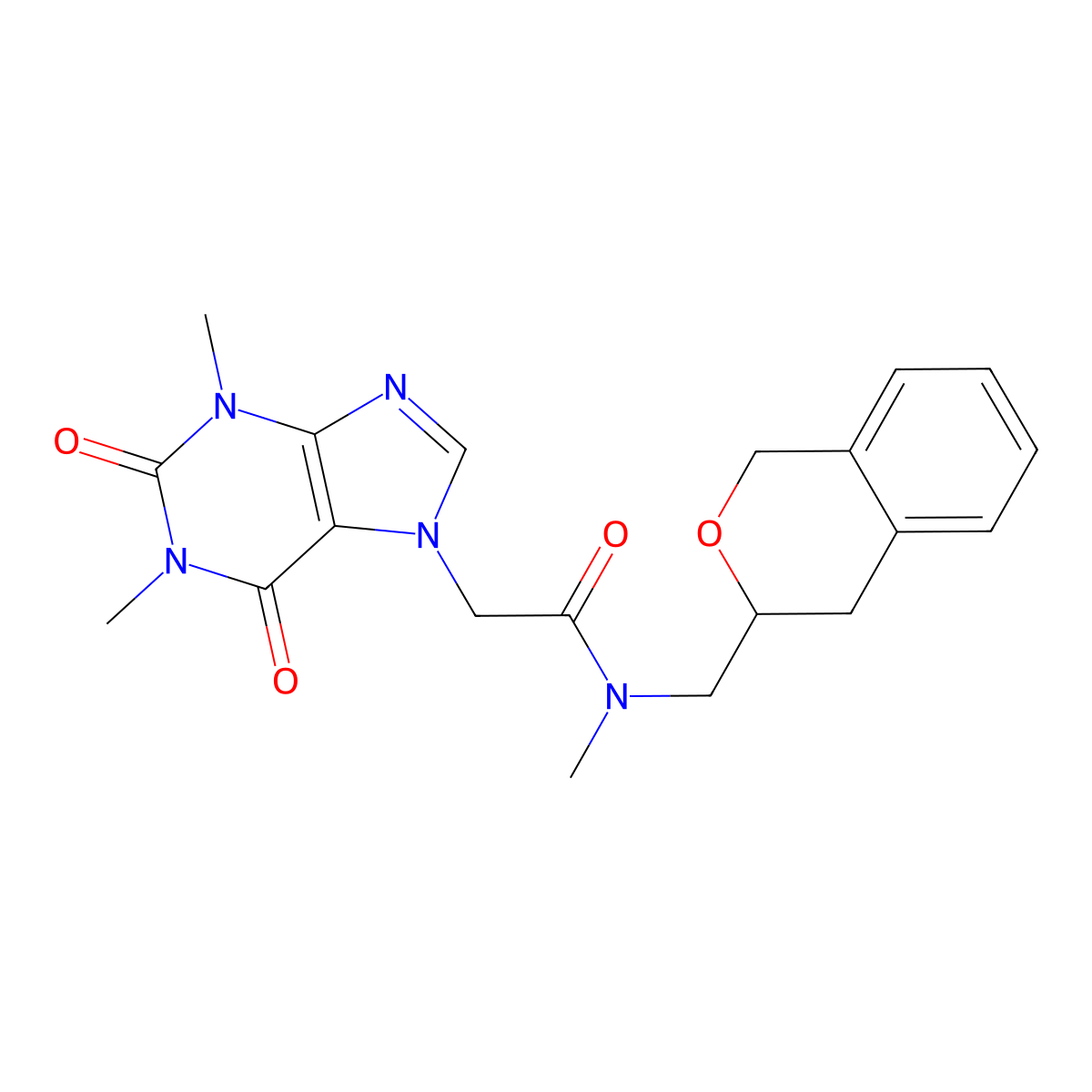 2-(1,3-dimethyl-2,6-dioxo-2,3-dihydro-1H-purin-7(6H)-yl)-N-(isochroman-3-ylmethyl)-N-methylacetamide molecular structure, CAS 2034475-42-6