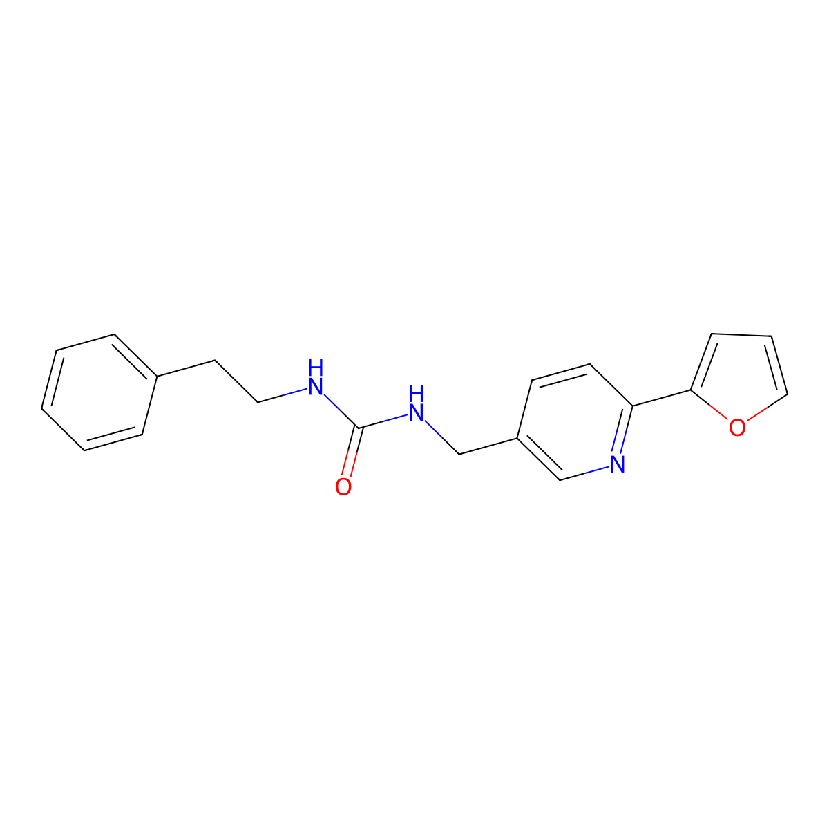 1-((6-(Furan-2-yl)pyridin-3-yl)methyl)-3-phenethylurea molecular structure, CAS 2034475-45-9