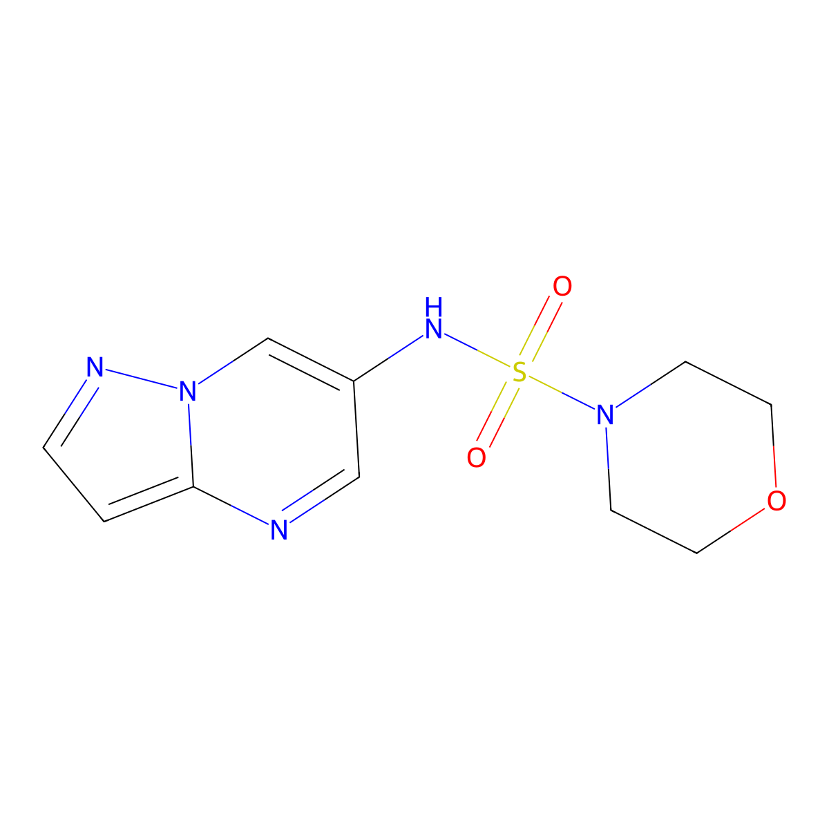 N-(pyrazolo[1,5-a]pyrimidin-6-yl)morpholine-4-sulfonamide molecular structure, CAS 2034475-47-1