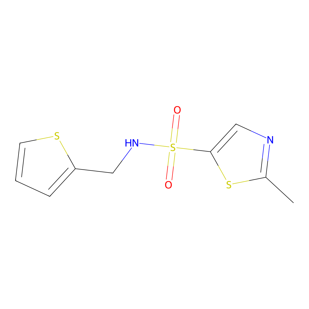2-methyl-N-(thiophen-2-ylmethyl)thiazole-5-sulfonamide molecular structure, CAS 2034475-51-7