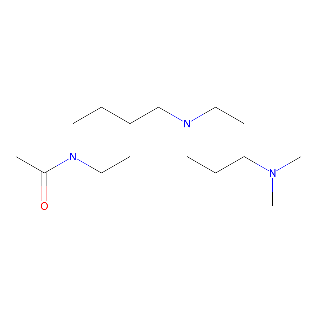1-(4-((4-(Dimethylamino)piperidin-1-yl)methyl)piperidin-1-yl)ethanone molecular structure, CAS 2034475-61-9