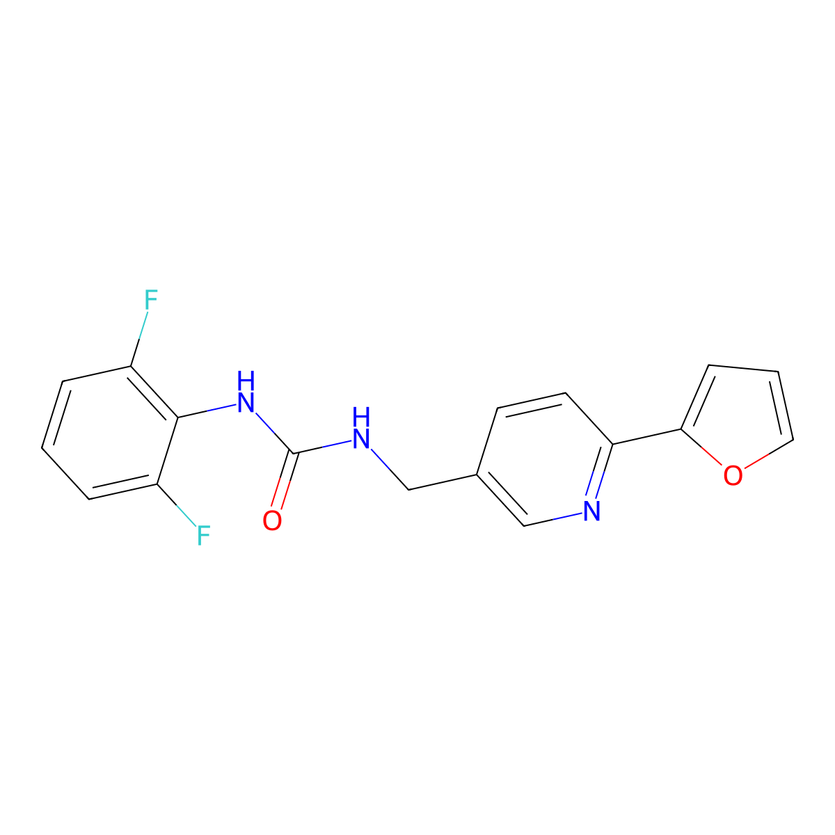 1-(2,6-Difluorophenyl)-3-((6-(furan-2-yl)pyridin-3-yl)methyl)urea molecular structure, CAS 2034475-66-4