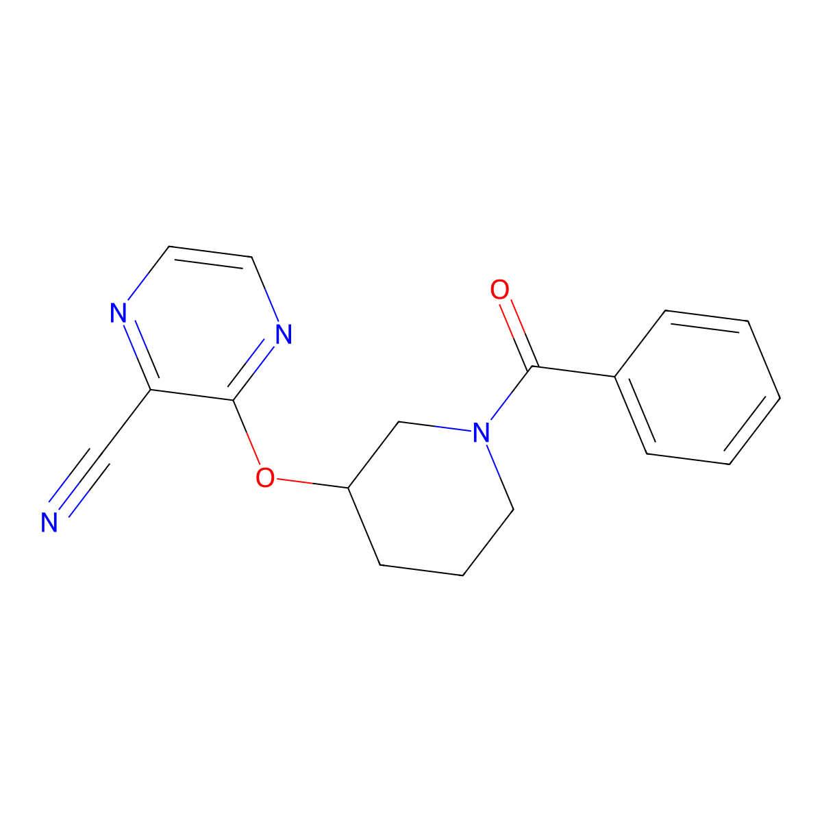 3-[(1-Benzoylpiperidin-3-yl)oxy]pyrazine-2-carbonitrile molecular structure, CAS 2034475-75-5