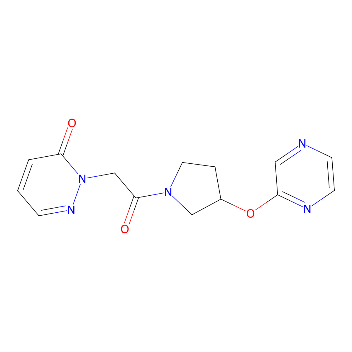 2-(2-oxo-2-(3-(pyrazin-2-yloxy)pyrrolidin-1-yl)ethyl)pyridazin-3(2H)-one molecular structure, CAS 2034475-79-9