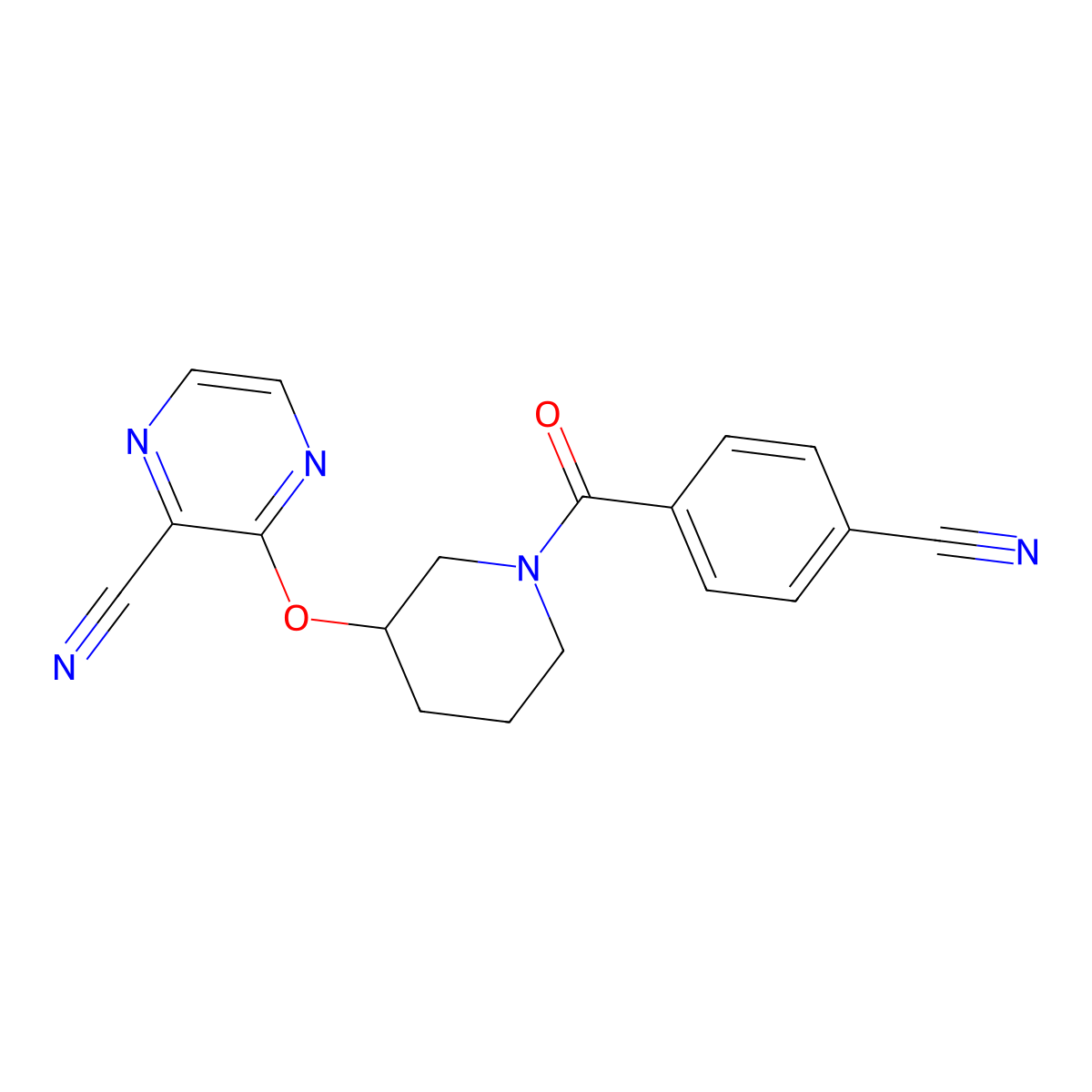 3-((1-(4-Cyanobenzoyl)piperidin-3-yl)oxy)pyrazine-2-carbonitrile molecular structure, CAS 2034475-82-4
