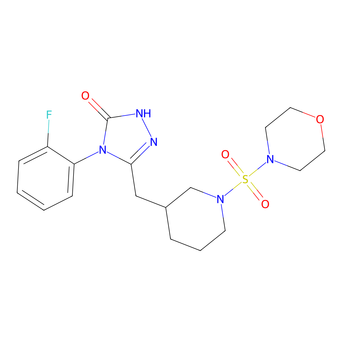 4-(2-fluorophenyl)-3-((1-(morpholinosulfonyl)piperidin-3-yl)methyl)-1H-1,2,4-triazol-5(4H)-one molecular structure, CAS 2034476-01-0